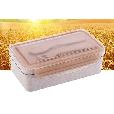 Eco Friendly Wheat Straw Lunch Box with Cutlery by Corporate Gift Store Singapore