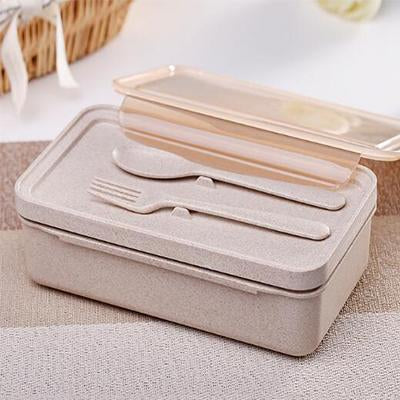 Eco Friendly Wheat Straw Lunch Box with Cutlery | gifts shop