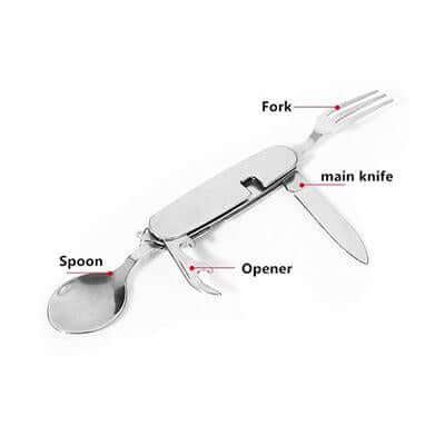 4 in 1 Multifunction Stainless Steel Foldable Travel Cutlery by Corporate Gift Store Singapore