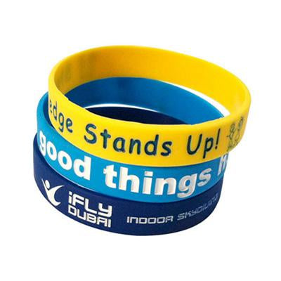 Custom Colour Filled Debossed Silicone Wristband | gifts shop
