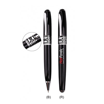 Black Metal Pen with Pattern by Corporate Gift Store Singapore