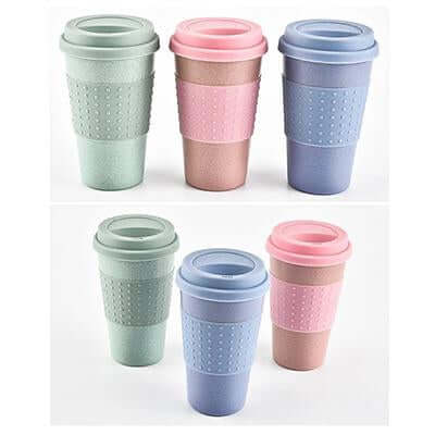 Eco Friendly Wheat Straw and Silicone Coffee Cup by Corporate Gift Store Singapore