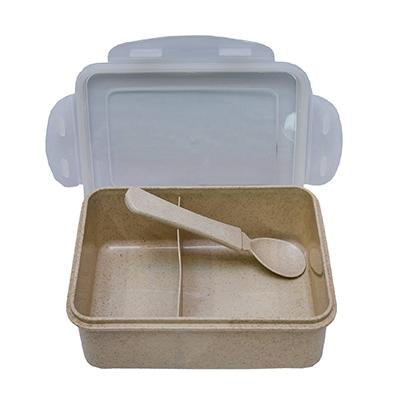 Eco Friendly Rectangle Wheat Straw Lunch Box with Compartment | gifts shop