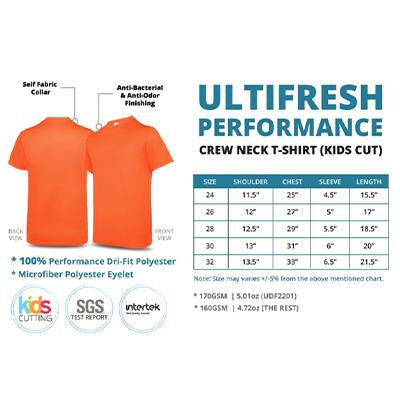Ultifresh Performance Crew Neck T-Shirt (Kids Cut) by Corporate Gift Store Singapore