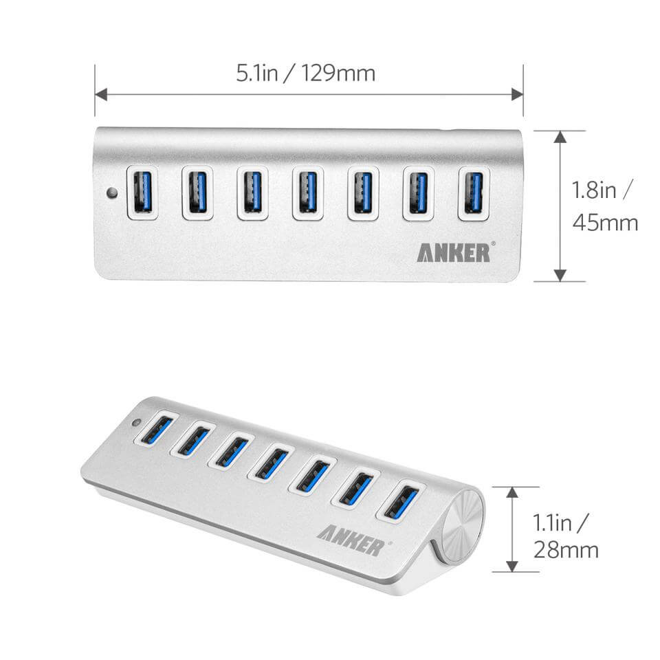 Anker Aluminum 7-Port USB 3.0 Hub by Corporate Gift Store Singapore