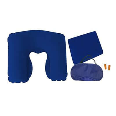 Travel Inflatable Neck Pillow, Eye Mask, Ear Plug, Pouch Set by Corporate Gift Store Singapore