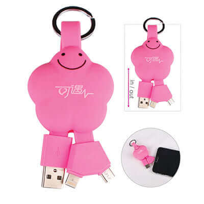 2in1 Charging Cable with Keyring by Corporate Gift Store Singapore
