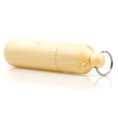 Cylinder-shaped Wooden USB Drive by Corporate Gift Store Singapore