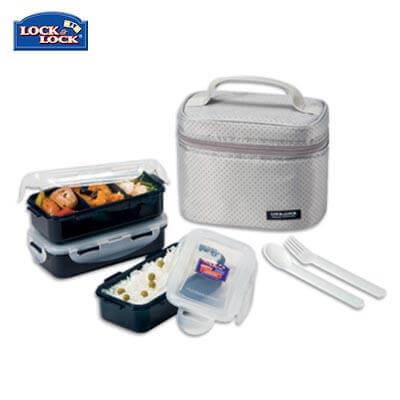 Lock & Lock 3-tier BPA Free Lunch Box with Cutlery by Corporate Gift Store Singapore