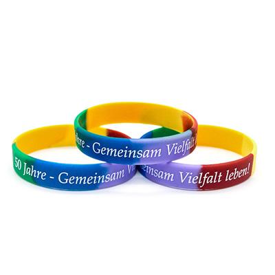 Custom Segmented Colour Silicone Wristband by Corporate Gift Store Singapore