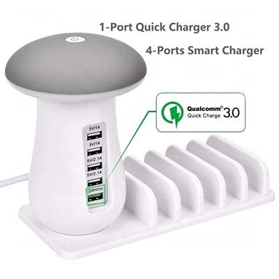 5 Port Quick Charger with Night Lamp | gifts shop
