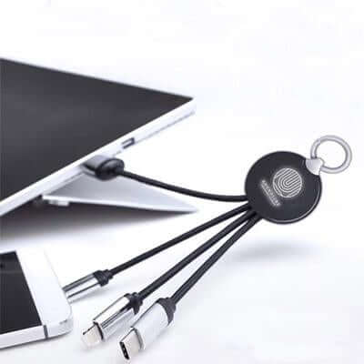 3 in 1 Fast Charging Cable (Round) by Corporate Gift Store Singapore
