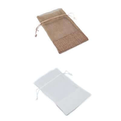 Eco Friendly Jute Accessories Pouch with Netting by Corporate Gift Store Singapore