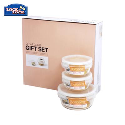 Lock & Lock Clear Glass Container 3pcs Gift Set by Corporate Gift Store Singapore
