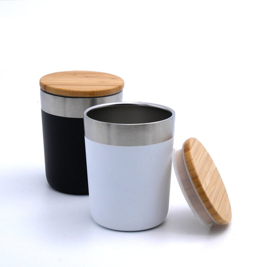 Vacuum Coffee Tumbler with Bamboo Lid by Corporate Gift Store Singapore