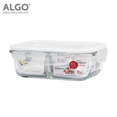 Algo Rectangular Glass Container with 2 Divider by Corporate Gift Store Singapore