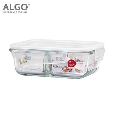 Algo Rectangular Glass Container with 2 Divider | gifts shop