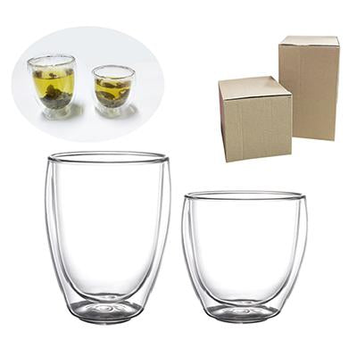 Double Wall Glass with kraft paper box packaging by Corporate Gift Store Singapore