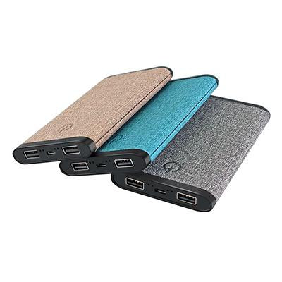 Linen Fabric Power Bank by Corporate Gift Store Singapore