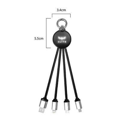 3 in 1 Fast Charging Cable (Round) by Corporate Gift Store Singapore
