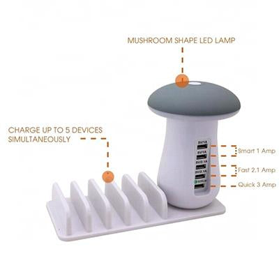 5 Port Quick Charger with Night Lamp by Corporate Gift Store Singapore