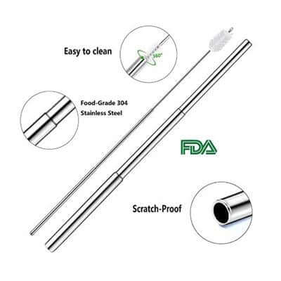 Stainless Steel Telescopic Drinking Straw by Corporate Gift Store Singapore