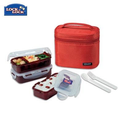 Lock & Lock 3-tier BPA Free Lunch Box with Cutlery by Corporate Gift Store Singapore