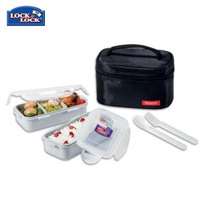 Lock & Lock 2-tier BPA Free Lunch Box with Cutlery | gifts shop