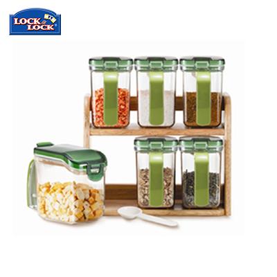 Lock & Lock Slim Seasoning Case 6pcs Set with Wooden Rack | gifts shop