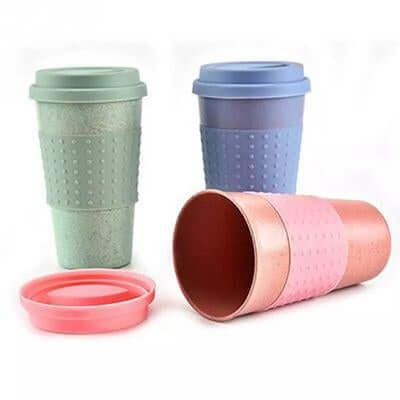 Eco Friendly Wheat Straw and Silicone Coffee Cup by Corporate Gift Store Singapore