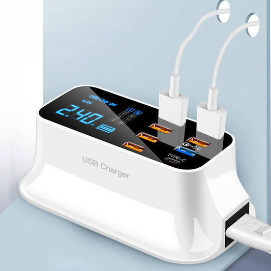 40W 8 Ports Fast Charger with LED Display by Corporate Gift Store Singapore