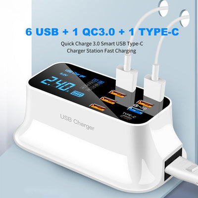 40W 8 Ports Fast Charger with LED Display | gifts shop
