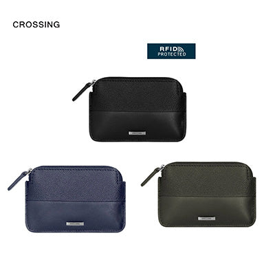 Crossing Infinite Leather Key Coin Pouch With Card Slots RFID by Corporate Gift Store Singapore