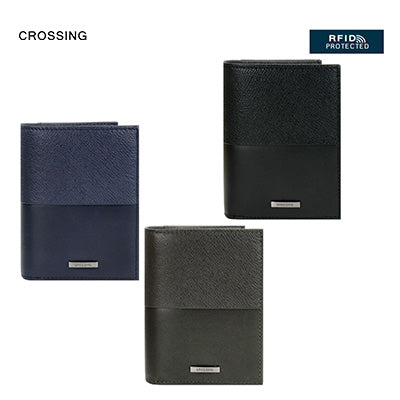 Crossing Infinite Short Leather Wallet With Coin Pouch RFID