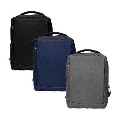 Oxford Cloth Laptop Backpack shown in black, navy and grey