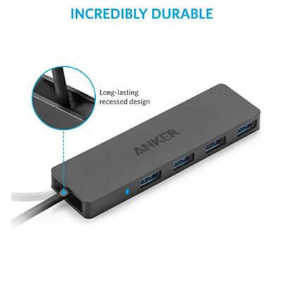 Anker 4-Port USB 3.0 Ultra Slim Data Hub by Corporate Gift Store Singapore