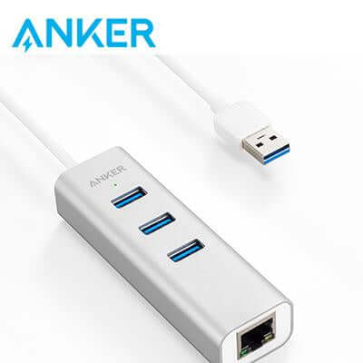 Anker Aluminum 3-Port USB 3.0 and Ethernet Hub by Corporate Gift Store Singapore