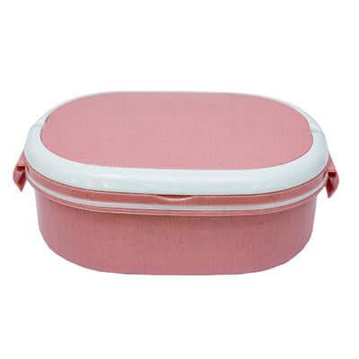 Oval Wheat Fiber Lunch Box with spoon by Corporate Gift Store Singapore