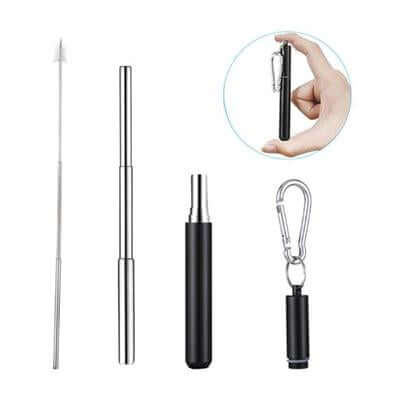 Stainless Steel Telescopic Drinking Straw by Corporate Gift Store Singapore