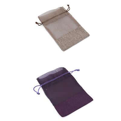 Eco Friendly Jute Accessories Pouch with Netting by Corporate Gift Store Singapore
