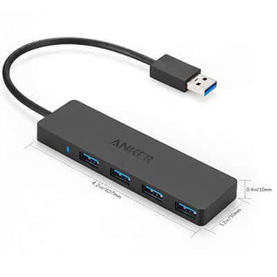 Anker 4-Port USB 3.0 Ultra Slim Data Hub by Corporate Gift Store Singapore