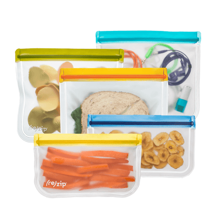 Rezip 5-piece Lay-Flat Starter Leakproof Reusable Storage Bag Kit - multicolor by Corporate Gift Store Singapore