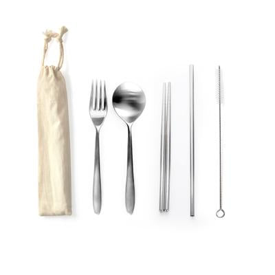 5 Pieces Stainless Steel Cutlery and Straw Set | gifts shop