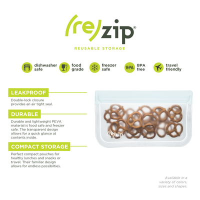 Rezip Lay-Flat Gallon Leakproof Reusable Storage Bag 2-pack