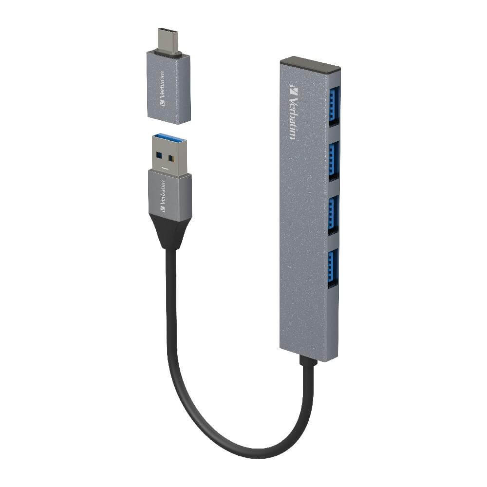 Verbatim 4-in-1 USB Hub with Type C Adaptor by Corporate Gift Store Singapore
