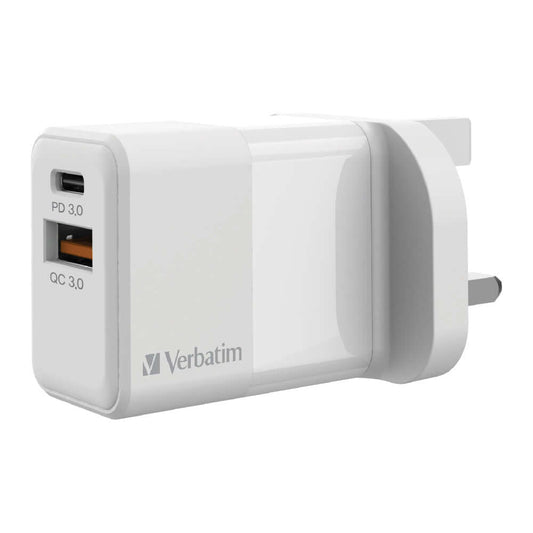 Verbatim 2 Port 20W PD & QC 3.0 USB Charger by Corporate Gift Store Singapore