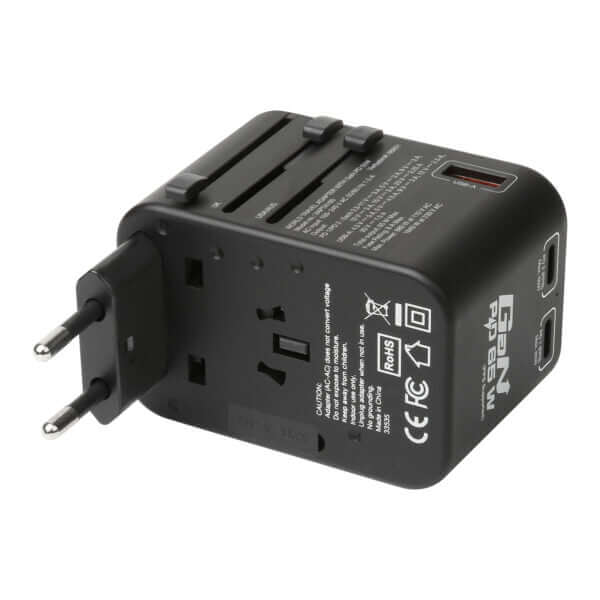 Verbatim 3 Port 65W PD 3.0 & QC 3.0 GaN Universal Travel Adaptor by Corporate Gift Store Singapore