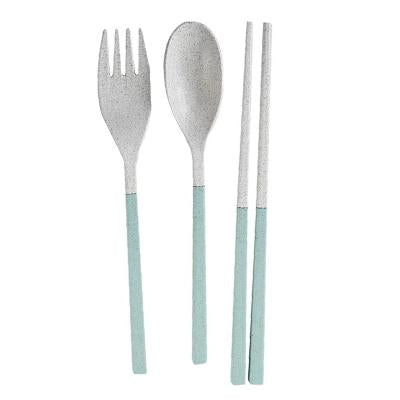 Compact Foldable Wheat Straw Cutlery Set | gifts shop