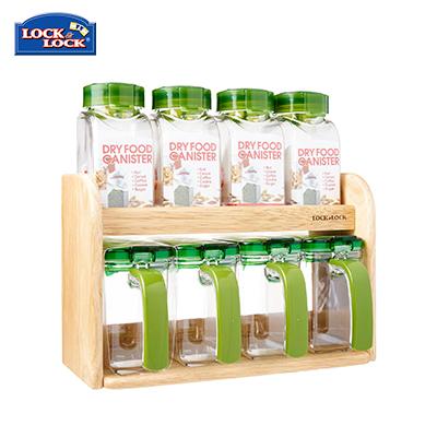 Lock & Lock Slim Seasoning Case 8pcs Set with Wooden Rack | gifts shop