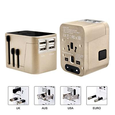 Sleek Travel Adaptor With 4 USB Port by Corporate Gift Store Singapore